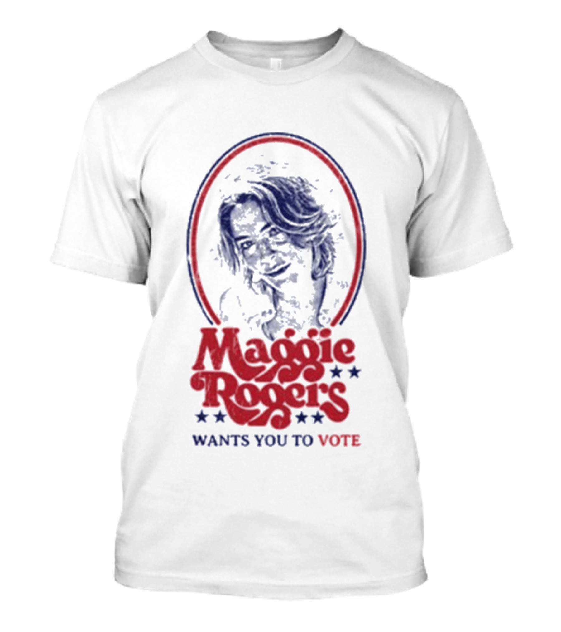 Maggie Rogers Wants You To Vote Portrait Stars T-Shirt