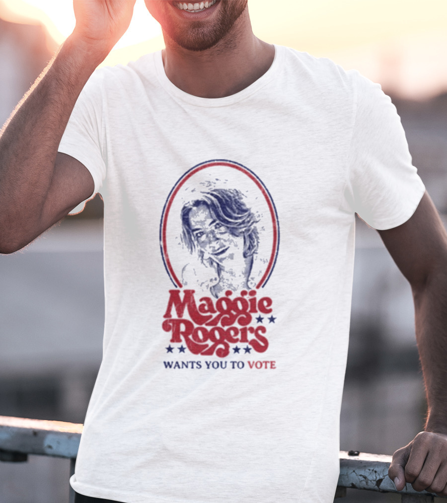 Maggie Rogers Wants You To Vote Portrait Stars T-Shirt