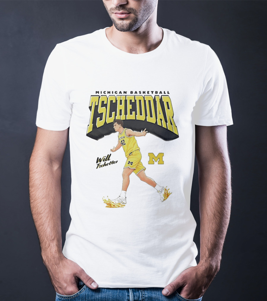 Michigan Basketball Tscheddar Will Tschetter Wolverines M T-Shirt
