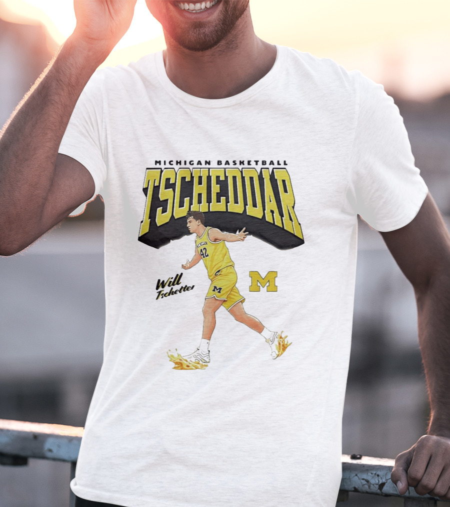 Michigan Basketball Tscheddar Will Tschetter Wolverines M T-Shirt
