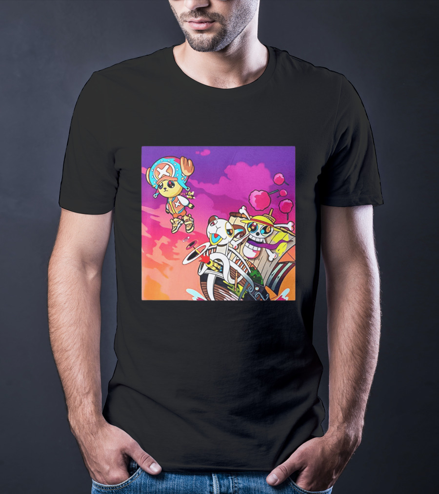 Tony Tony Chopper One Piece Anime Meets Kanye Graduation Style Fusion T-Shirt