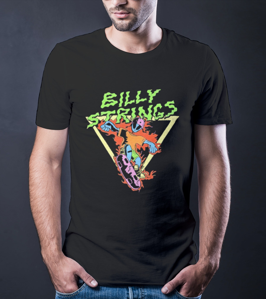 Billy Strings Alien Skateboard Triangle Flame T-Shirt