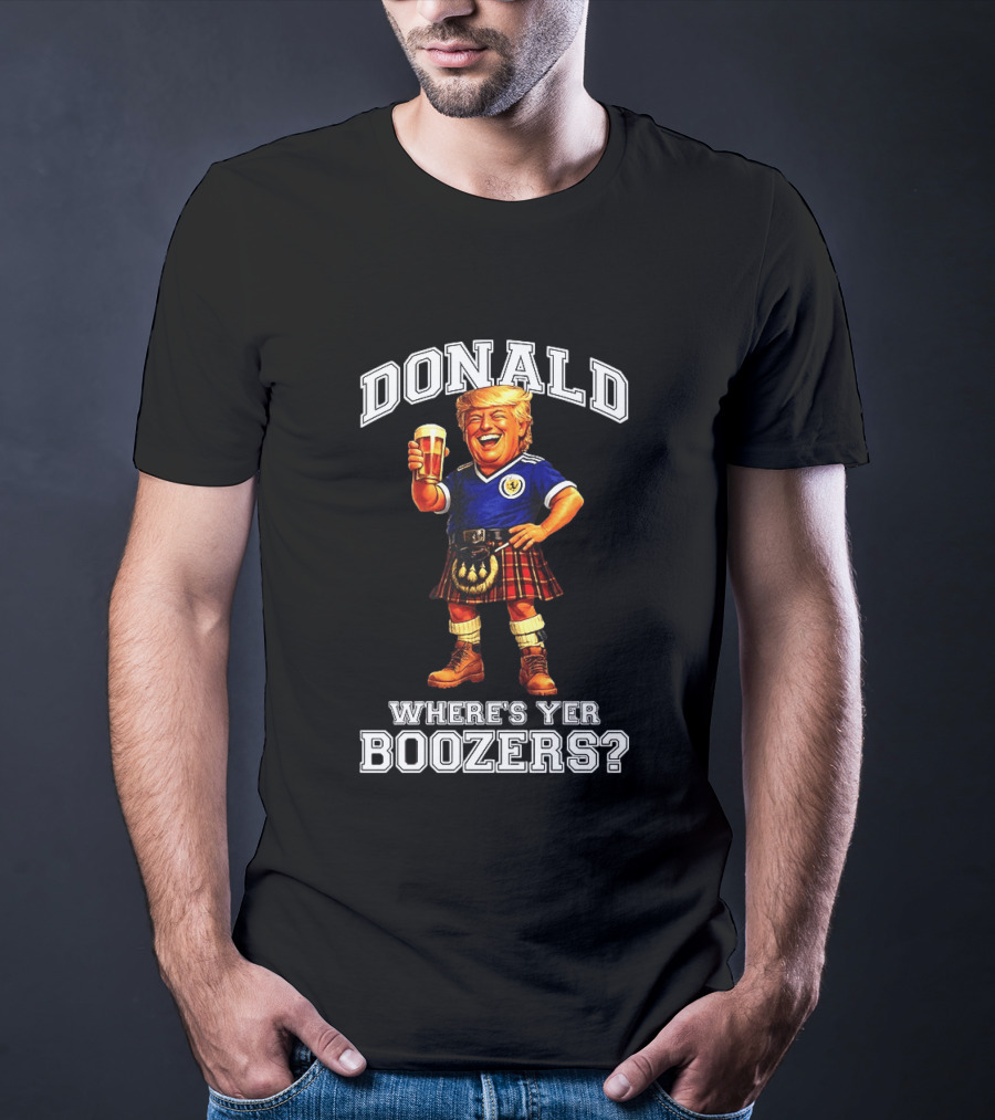 Donald Where's Yer Boozers Scotland Football 2026 World Cup T-Shirt
