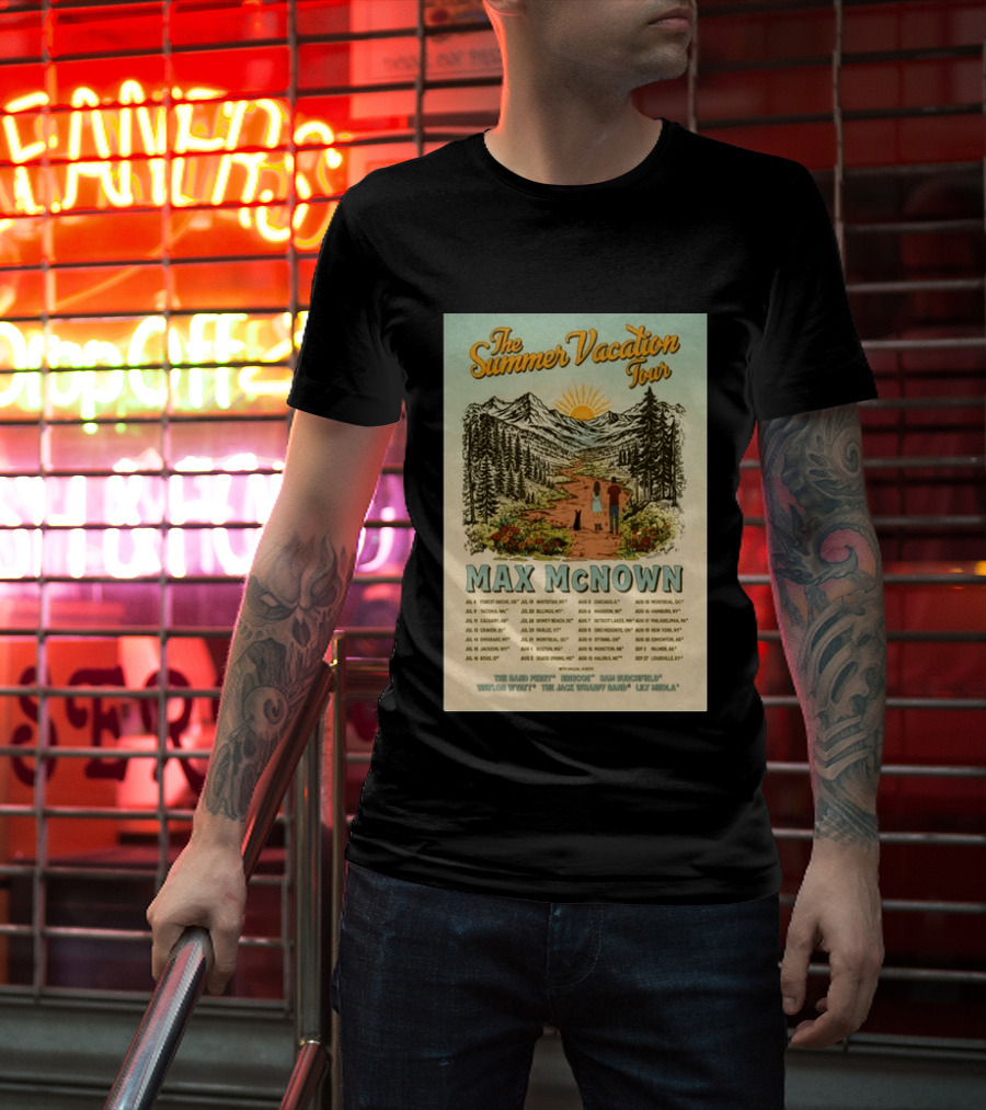 The Summer Vacation Tour 2026 Max McNown Concert Dates And Locations T-Shirt