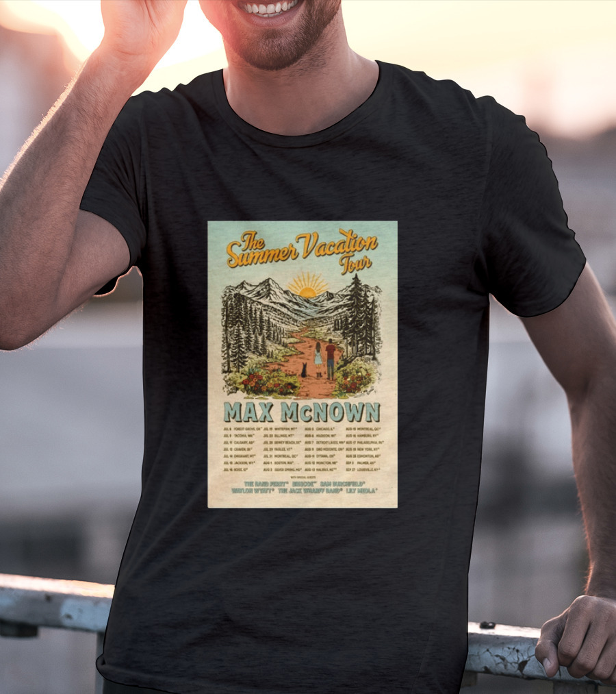 The Summer Vacation Tour 2026 Max McNown Concert Dates And Locations T-Shirt