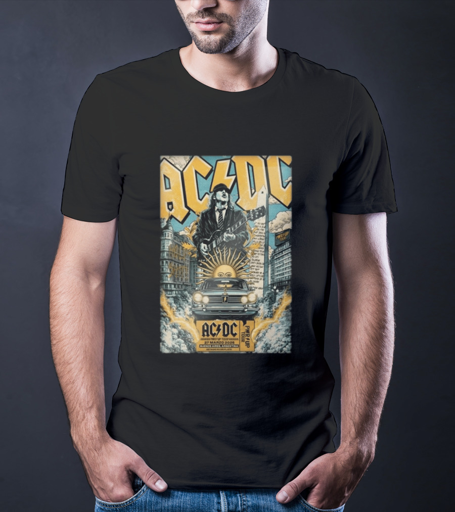 AC DC Power Up Tour 27 Marzo 2026 Buenos Aires Argentina T-Shirt