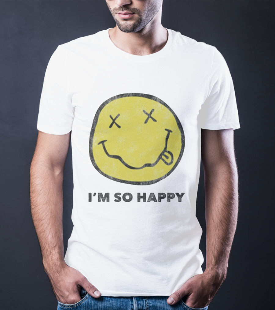 Nirvana Smiley Face I'm So Happy T-Shirt