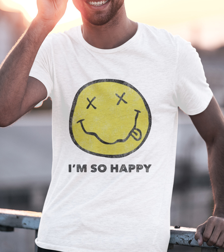 Nirvana Smiley Face I'm So Happy T-Shirt
