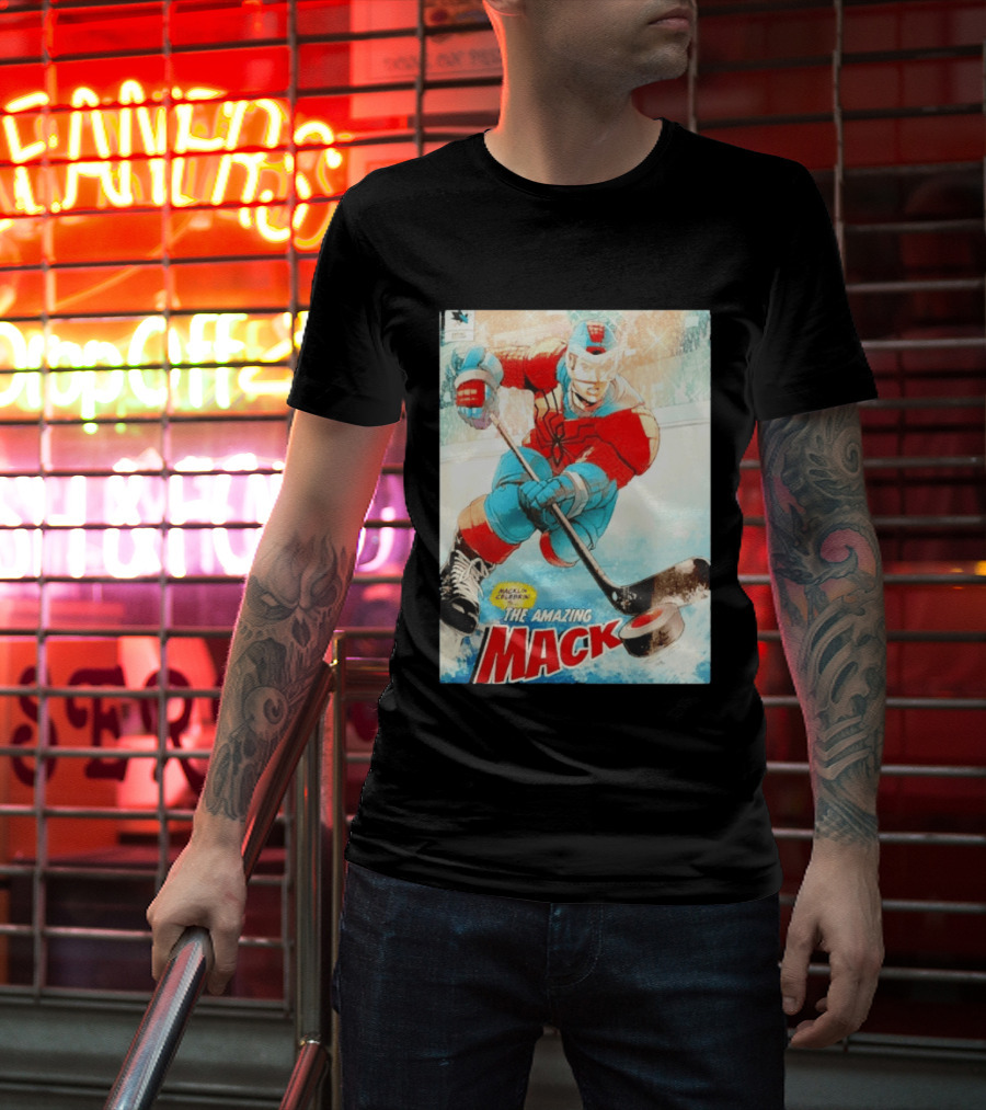 Macklin Celebrini The Amazing Mack San Jose Sharks Hockey Comic T-Shirt