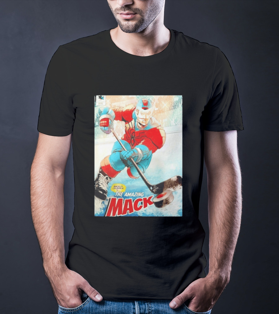 Macklin Celebrini The Amazing Mack San Jose Sharks Hockey Comic T-Shirt