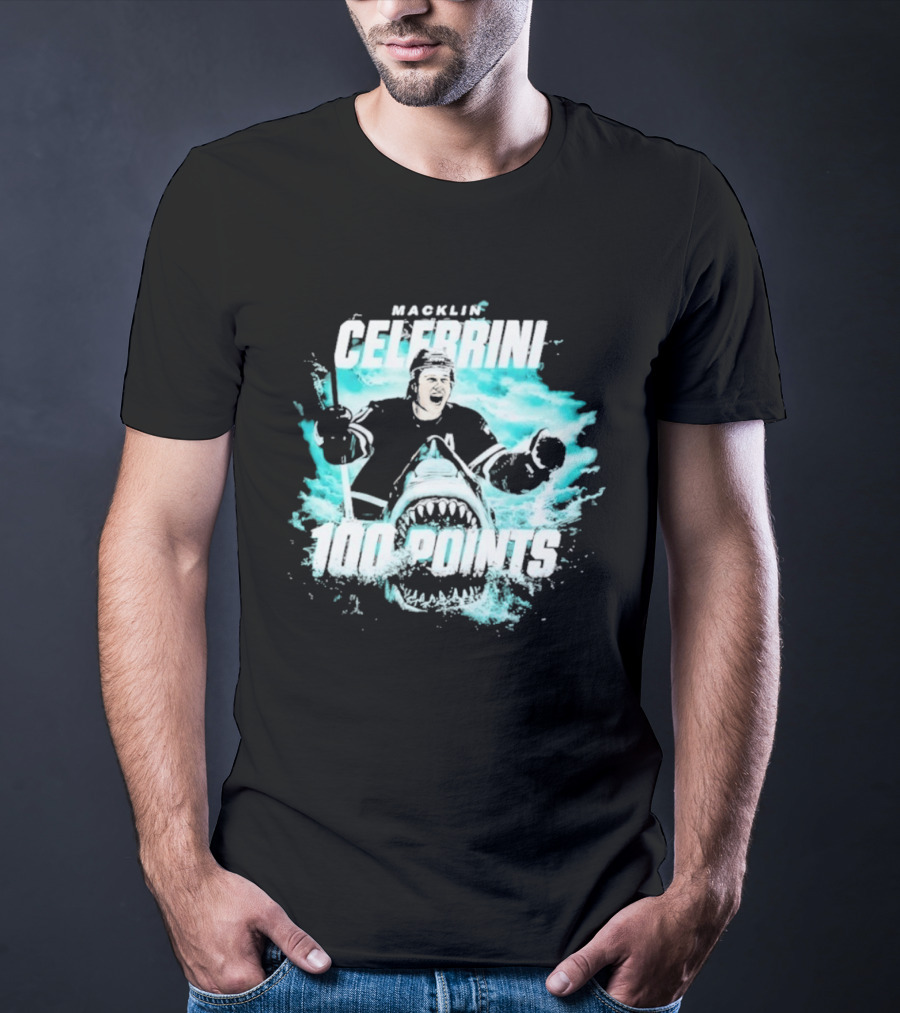 Macklin Celebrini San Jose Sharks 100 Points T-Shirt