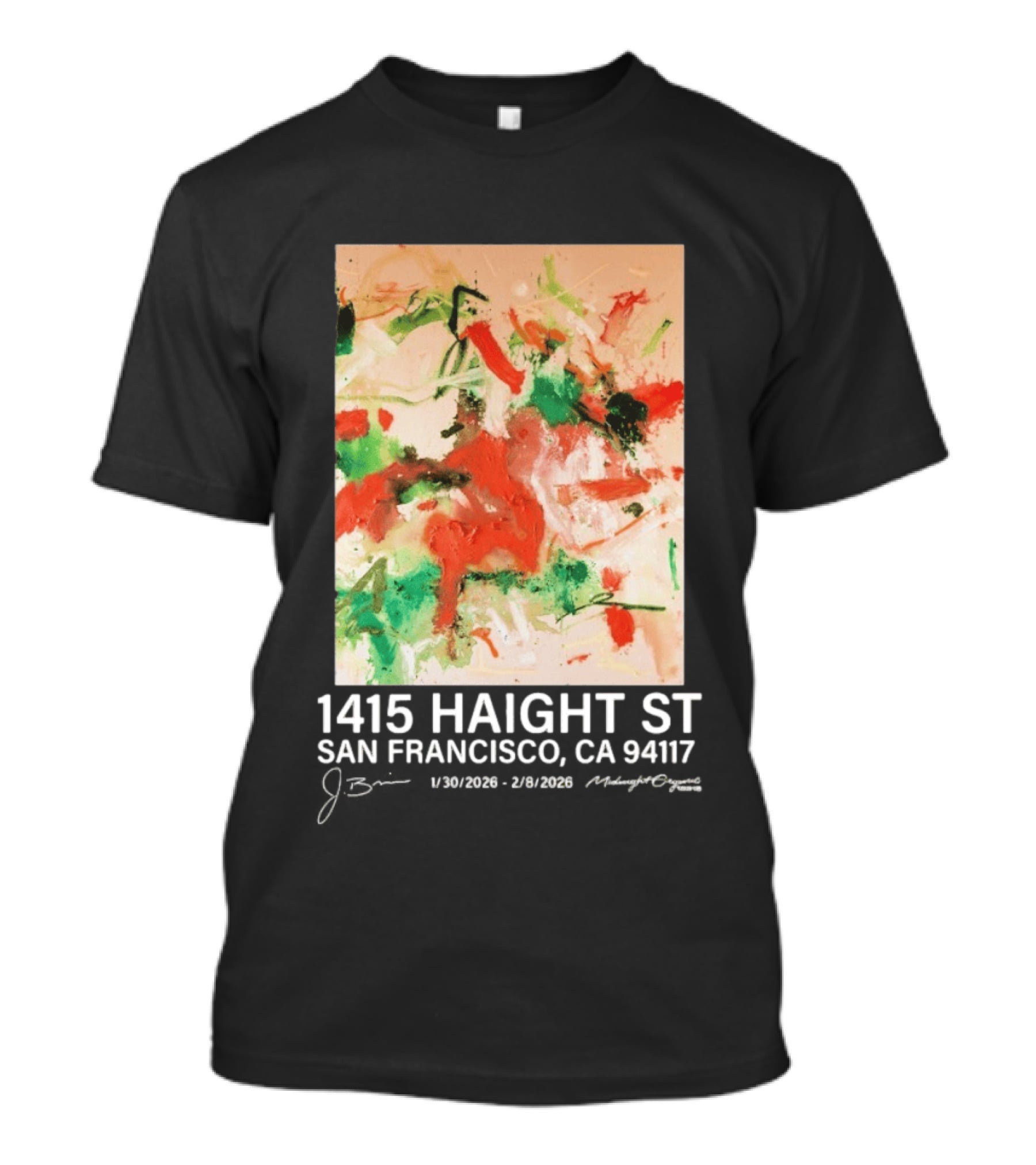 Midnight Organic J. Brian 1415 Haight St San Francisco CA 94117 T-Shirt