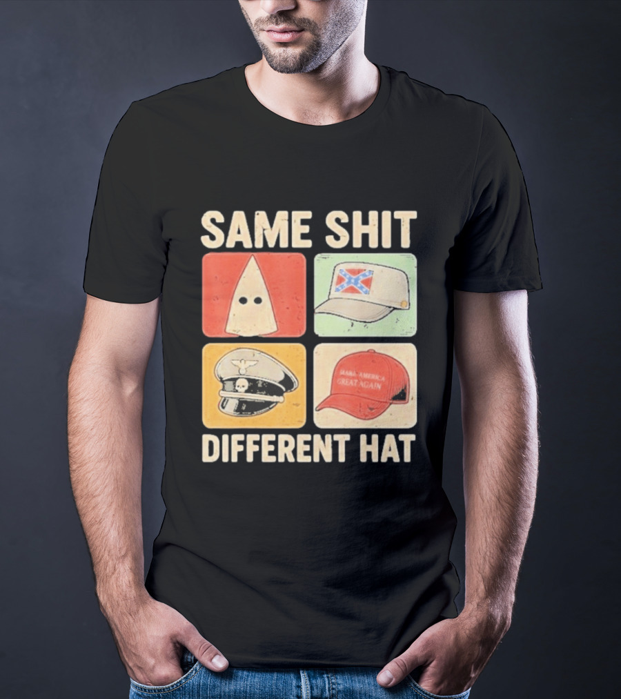 Same Shit Different Hat Ku Klux Klan Confederate Battle Flag Make America Great Again Police T-Shirt