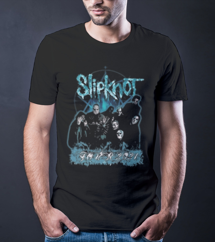 Slipknot 2001 Blue Band Photo T-Shirt
