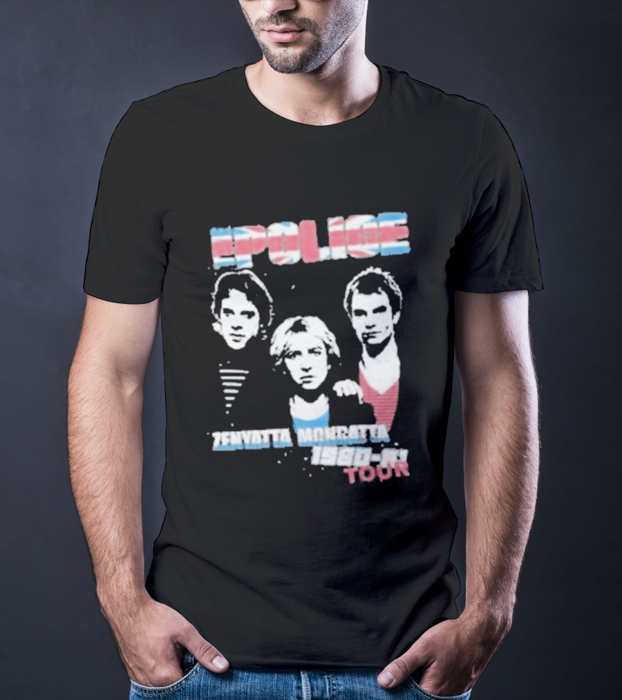 The Police Zenyatta Mondatta 1980 Tour Red White Blue Band Members T-Shirt
