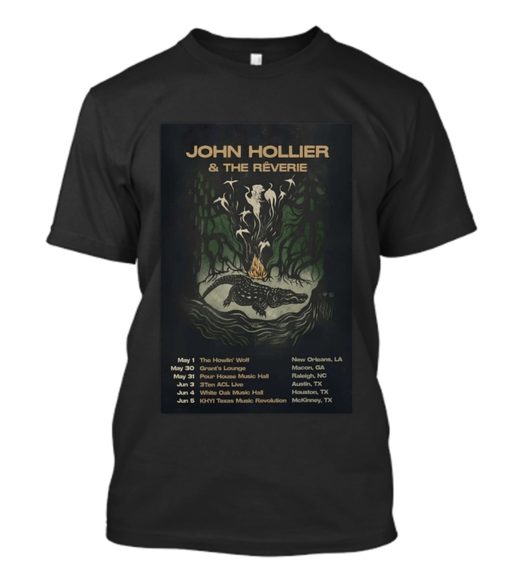 John Hollier & The Rêverie 2026 Shows New Orleans Macon Raleigh Austin Houston McKinney T-Shirt