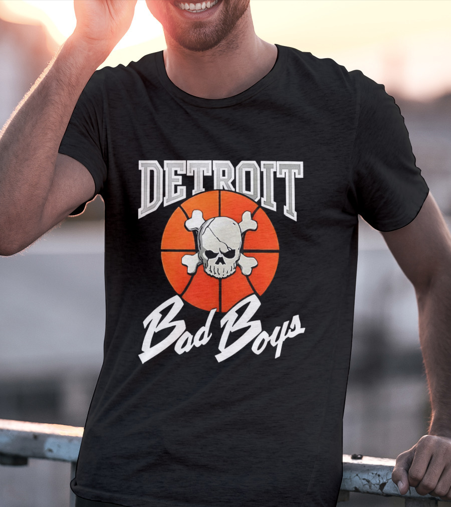 Detroit Bad Boys Skull Basketball T-Shirt