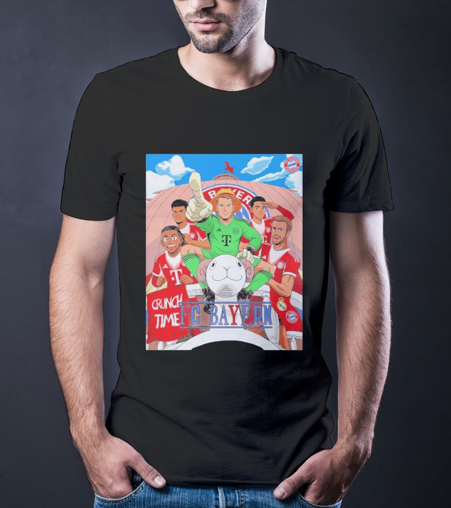 Crunch Time FC Bayern Munich X One Piece Anime Crossover UCL Collaboration T-Shirt