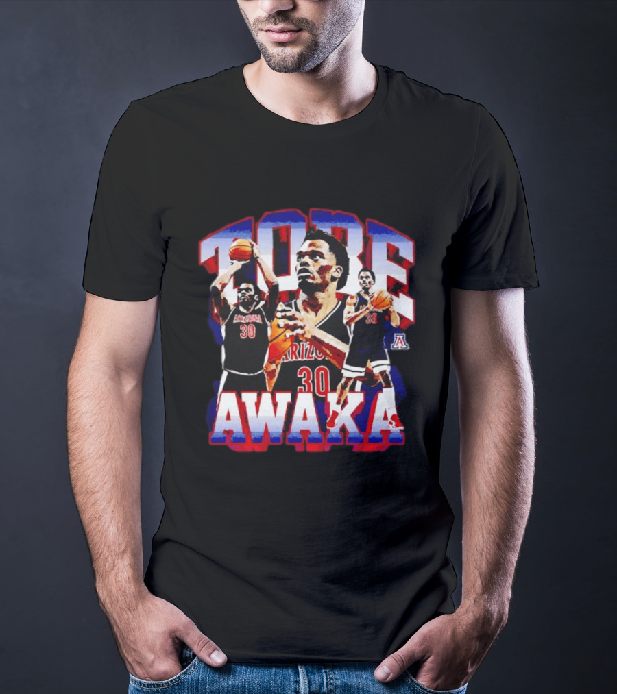 Tobe Awaka Arizona Wildcats Basketball Player Number 30 T-Shirt