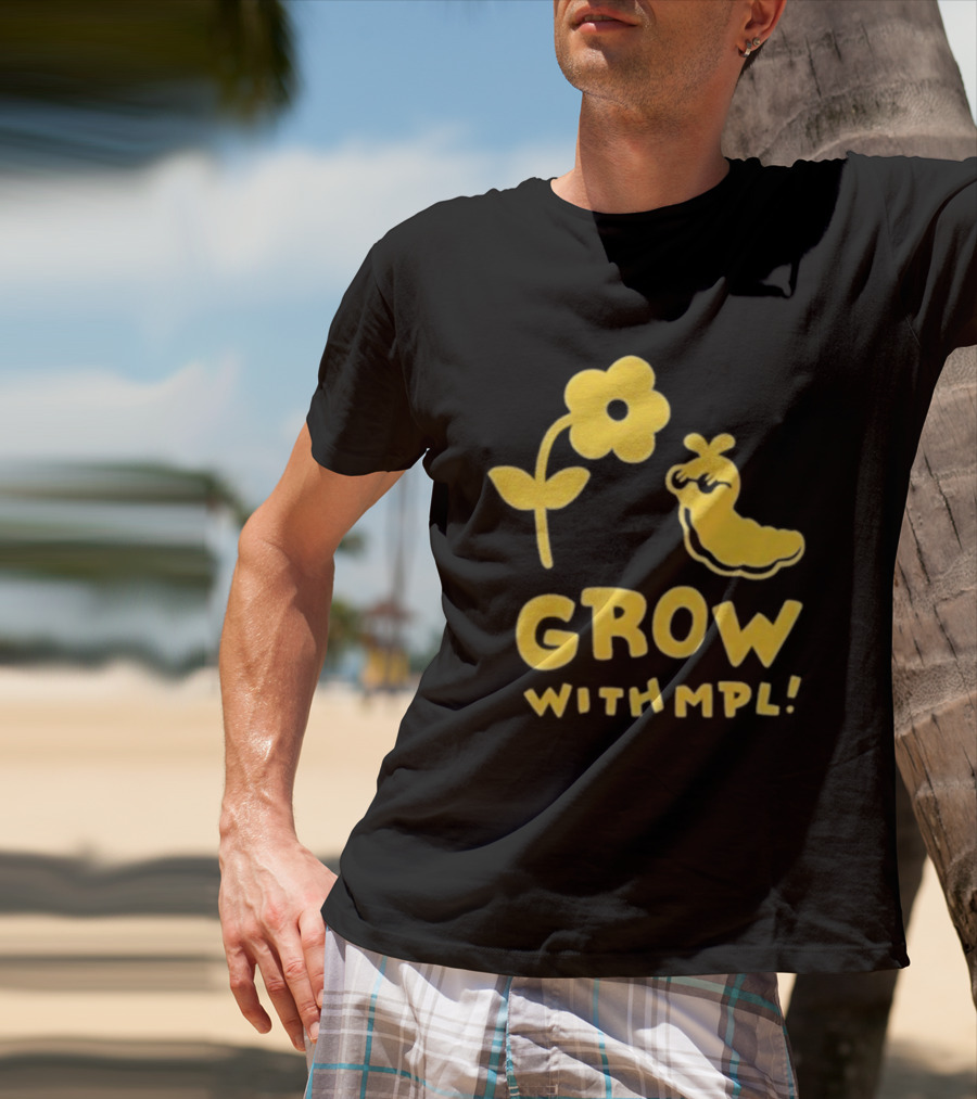 Grow With MPL Flower And Bird Yellow T-Shirt