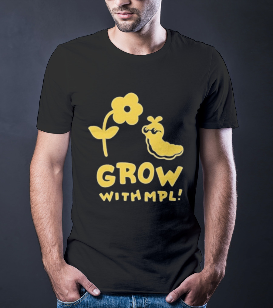 Grow With MPL Flower And Bird Yellow T-Shirt