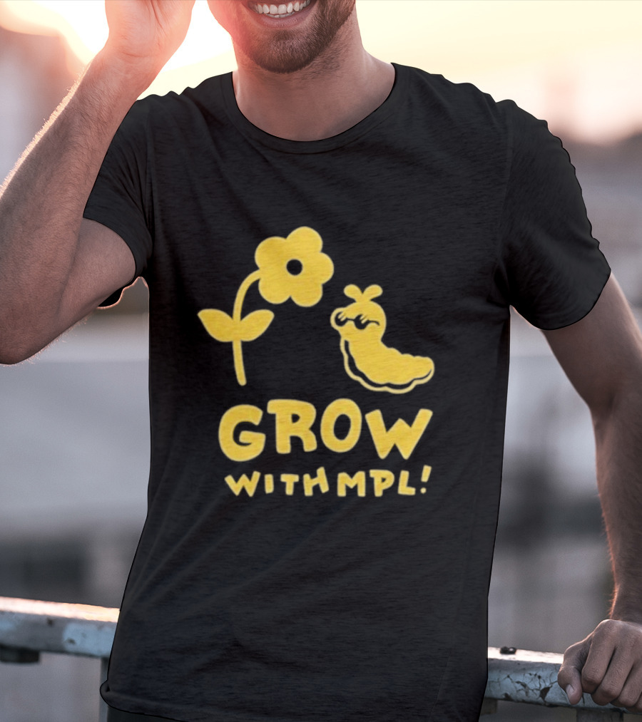 Grow With MPL Flower And Bird Yellow T-Shirt