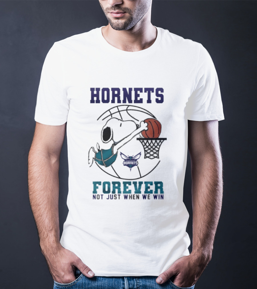 Hornets Snoopy Dunking Basketball Forever Not Just When We Win T-Shirt