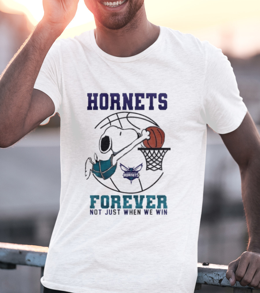 Hornets Snoopy Dunking Basketball Forever Not Just When We Win T-Shirt
