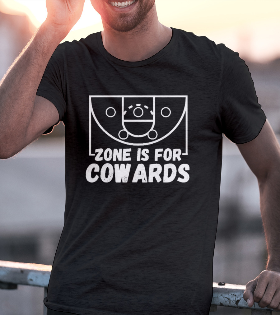 Zone Defense Is For Cowards Men's Basketball Court Diagram T-Shirt