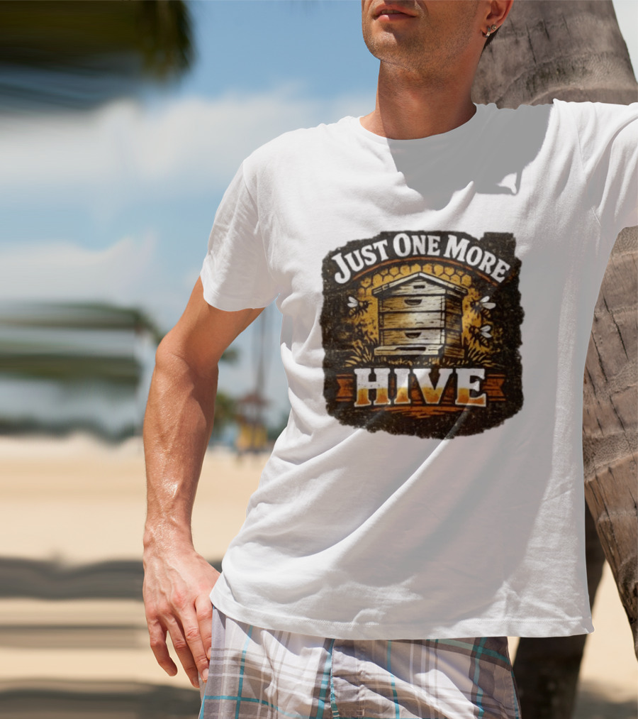 Just One More Hive Beekeeping Bees Honeycomb Apiary T-Shirt
