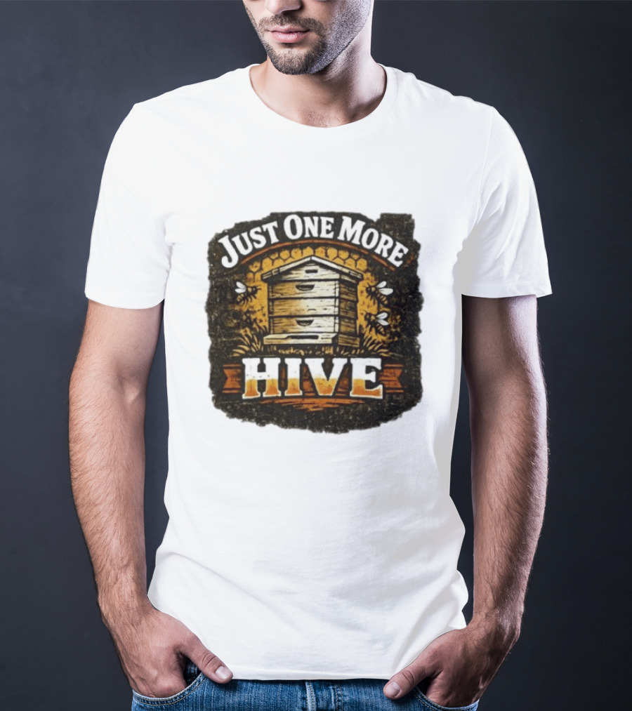 Just One More Hive Beekeeping Bees Honeycomb Apiary T-Shirt