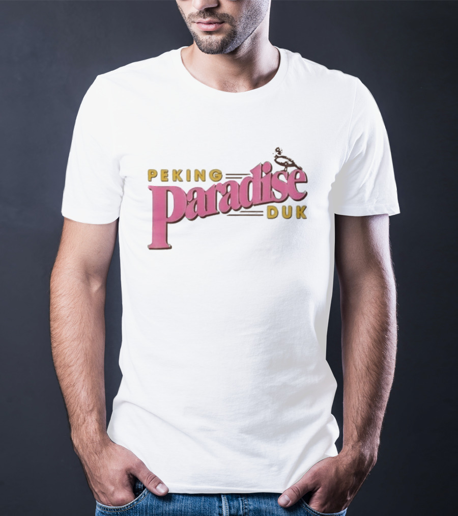 Peking Duk Paradise Bold Pink Yellow Text With Duck T-Shirt