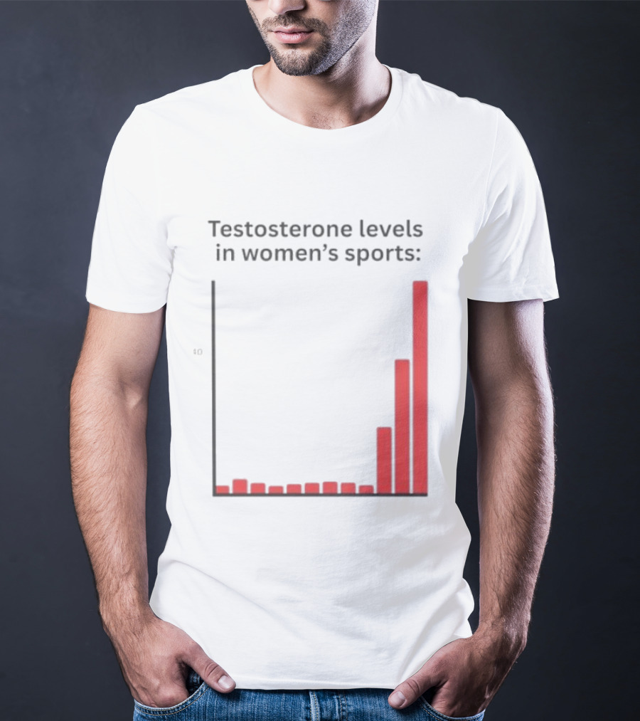 Testosterone Levels In Women's Sports Bar Graph Analysis T-Shirt