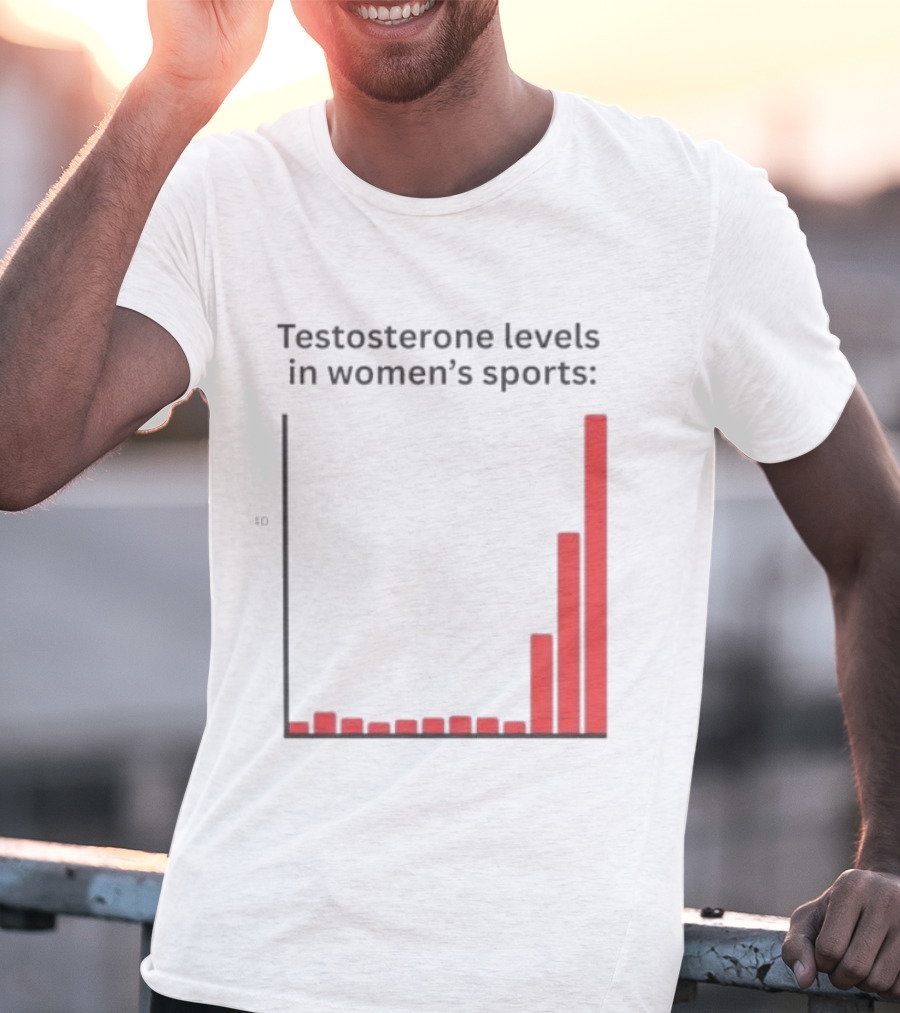 Testosterone Levels In Women's Sports Bar Graph Analysis T-Shirt