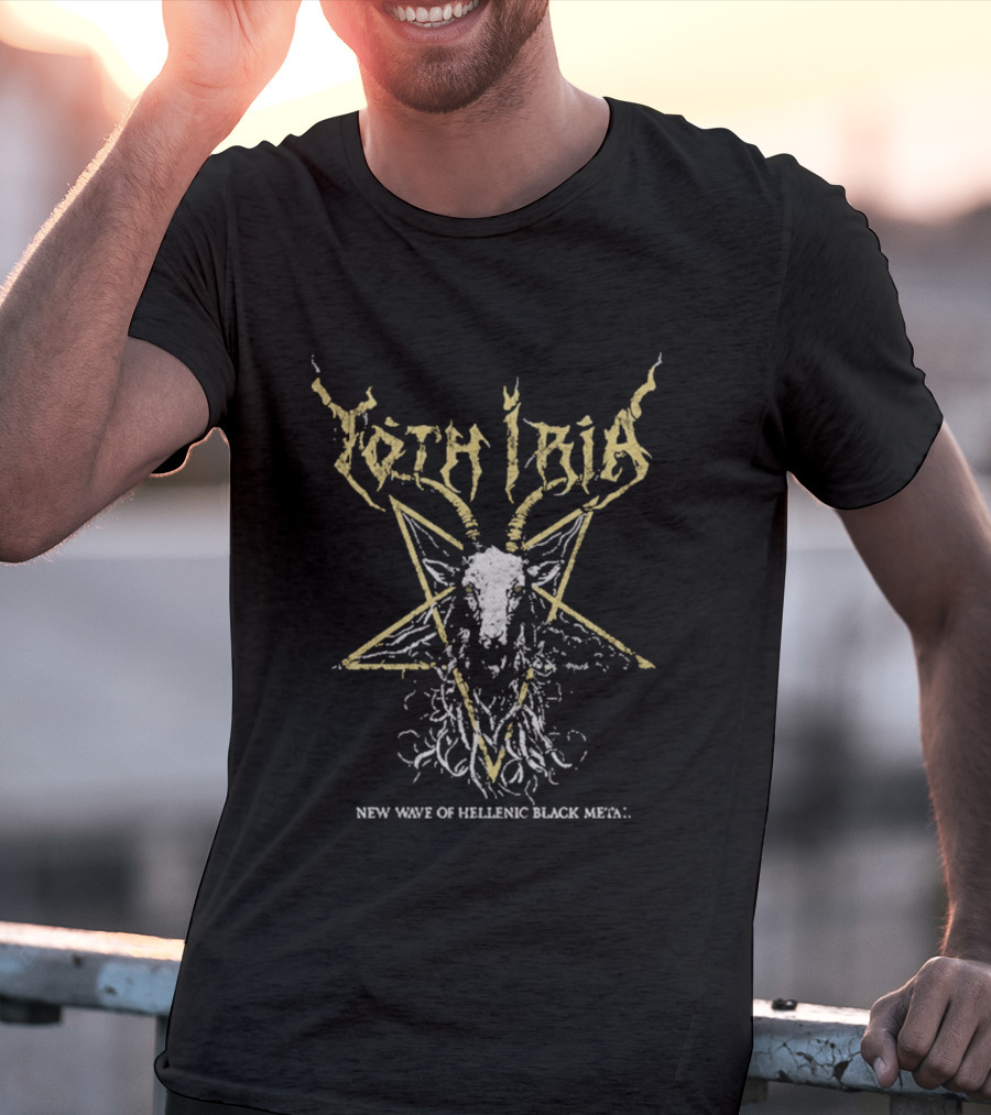 Yoth Iria Pentagram Goat Skull New Wave Of Hellenic Black Metal T-Shirt
