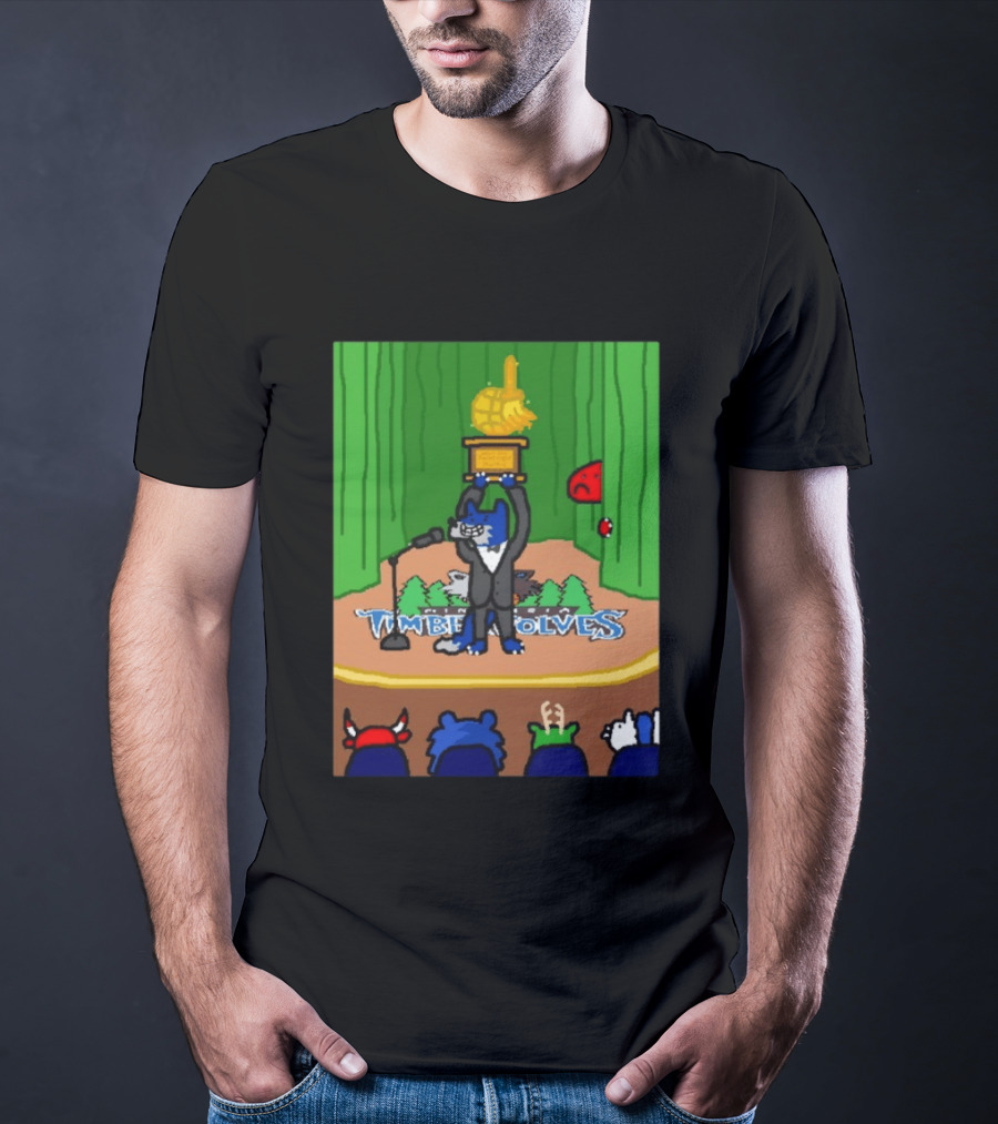 Men Successful Dub Timberwolves Champion Aurora Green Basketball Trophy T-Shirt