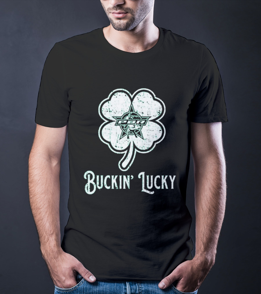 Pbr Buckin' Lucky St. Patrick's Day Clover T-Shirt
