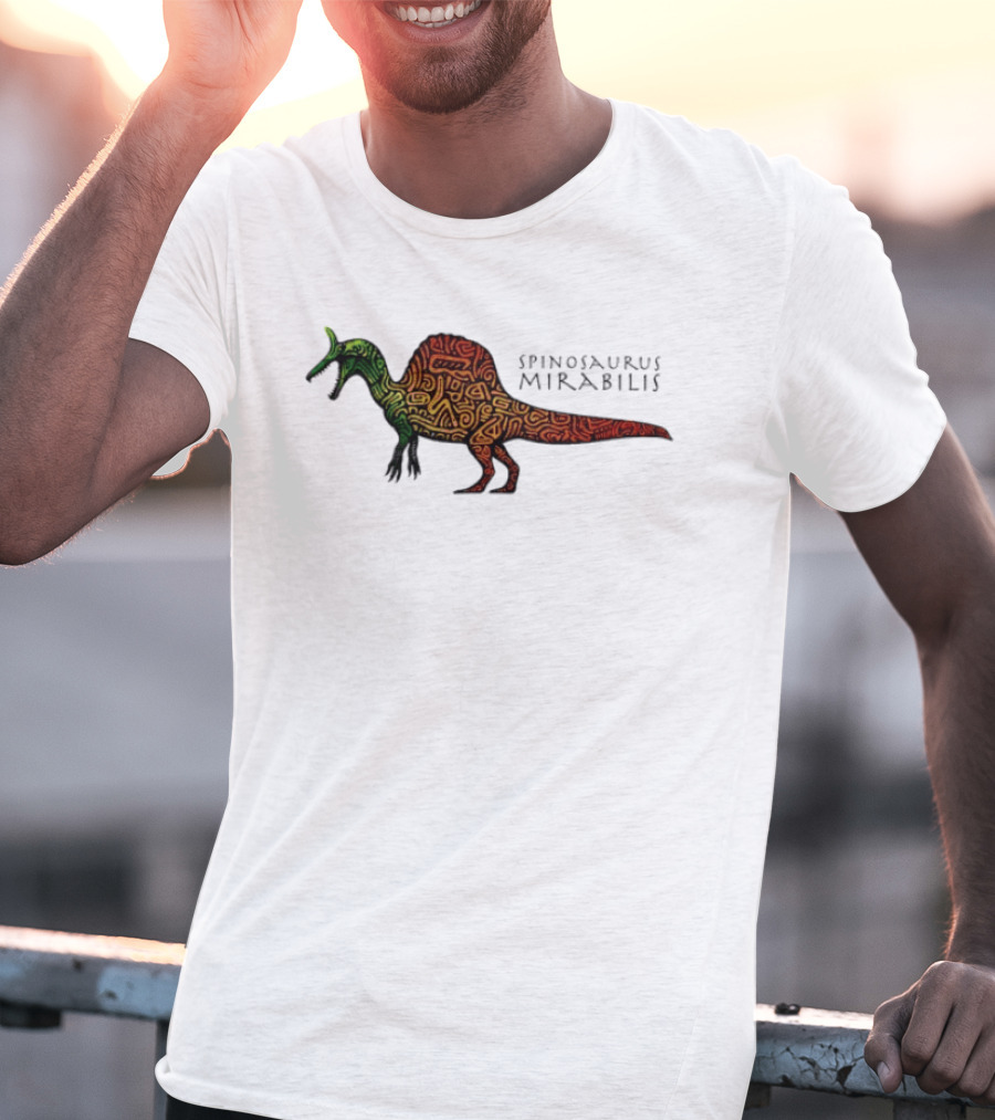 Spinosaurus Mirabilis Dinosaur Rainbow T-Shirt
