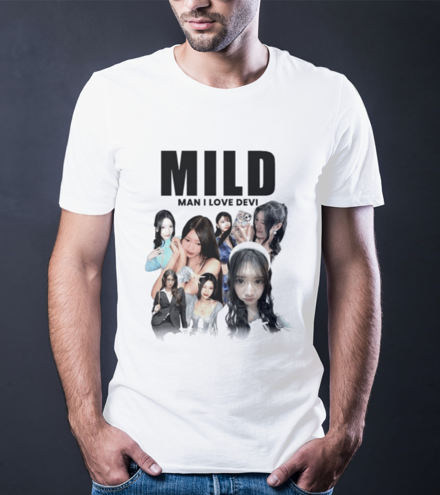 Mild Man I Love Devi Multi Portrait Collage T-Shirt