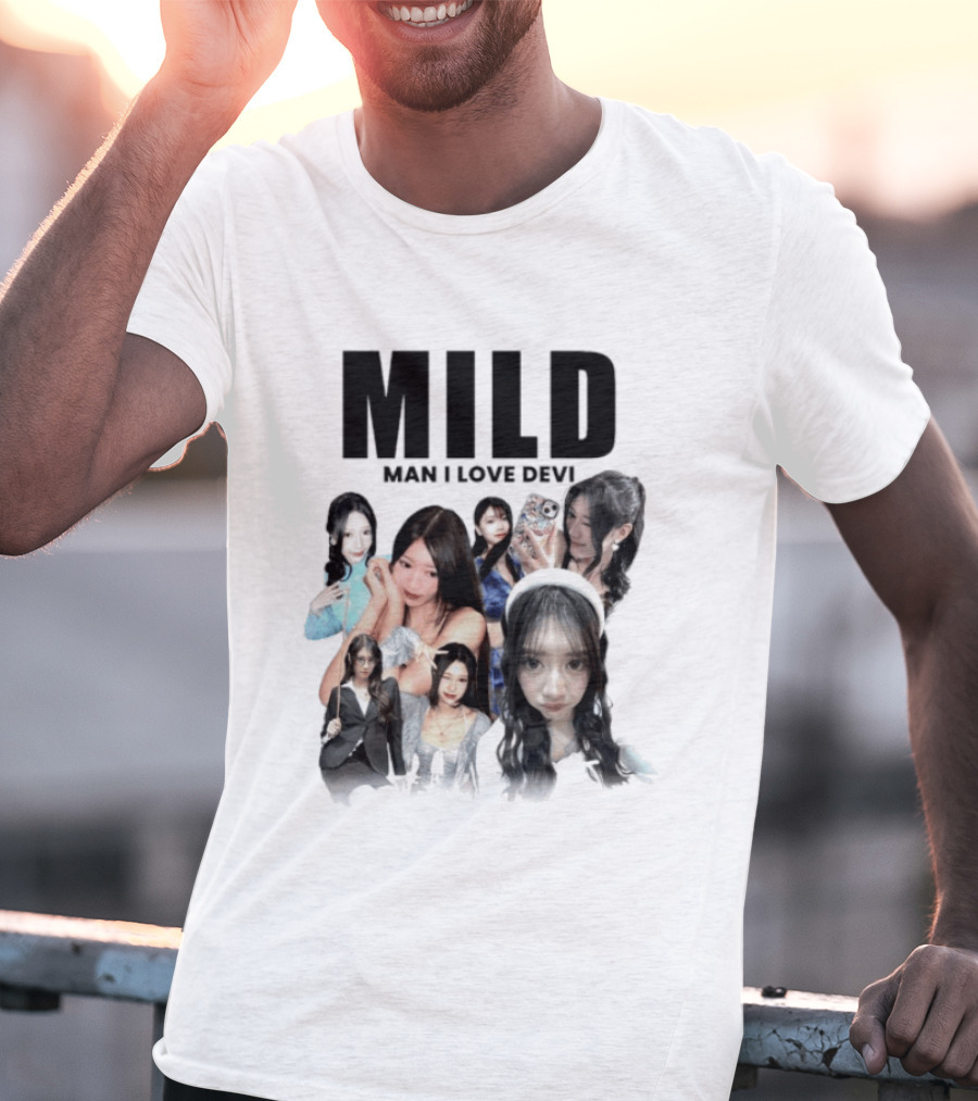 Mild Man I Love Devi Multi Portrait Collage T-Shirt