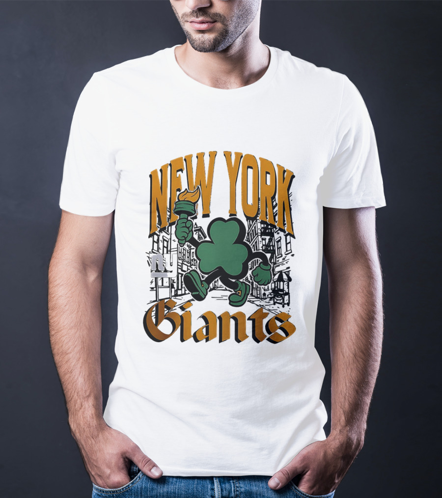 New York Giants St. Patrick's Day 2026 Shamrock Torch Running T-Shirt