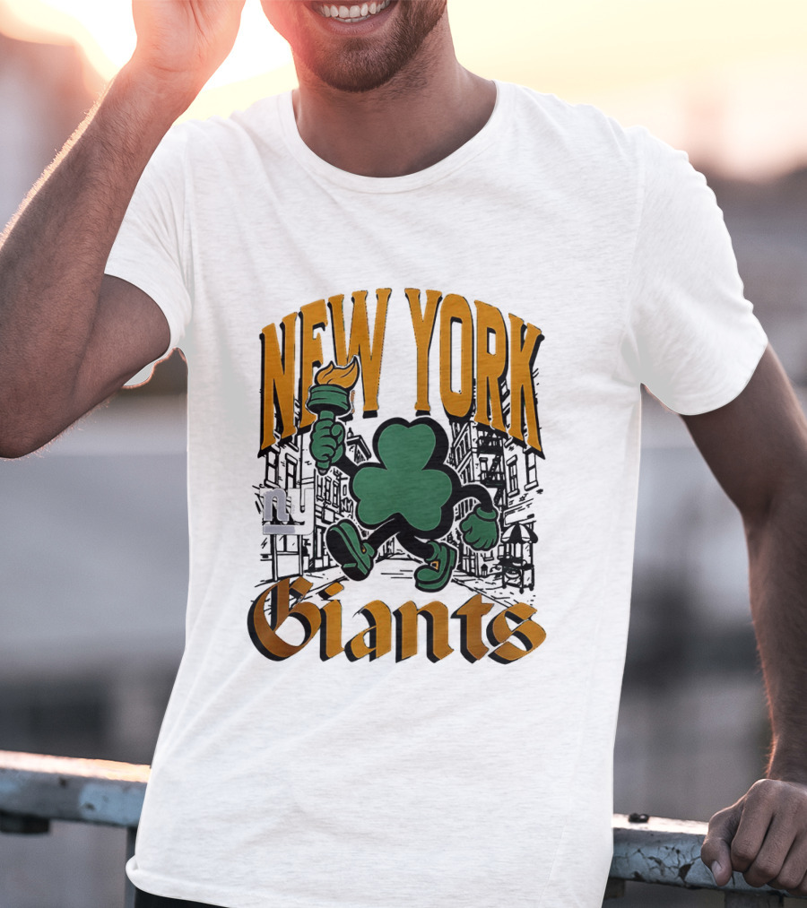 New York Giants St. Patrick's Day 2026 Shamrock Torch Running T-Shirt