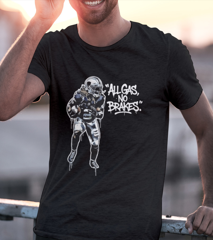 Las Vegas Raiders All Gas No Brakes Ashton Jeanty Football Player T-Shirt