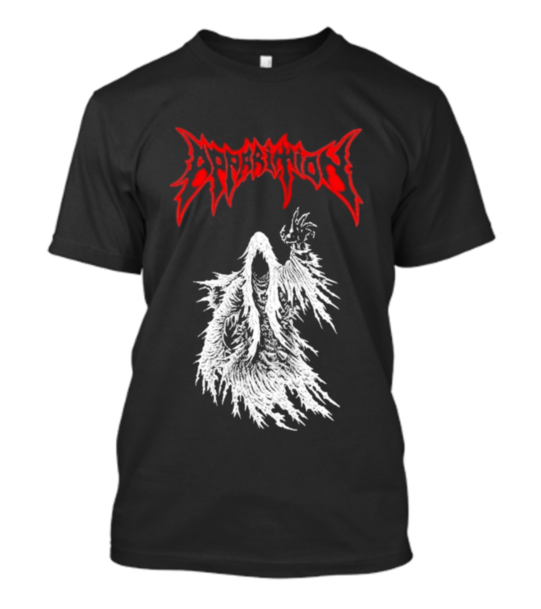 Apparition Ghostly Figure Red Gothic Font T-Shirt