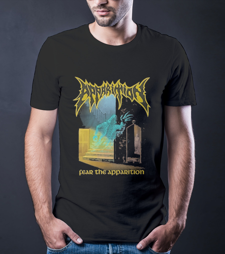 Apparition Fear The Apparition Spooky Ghostly Spirit Doorway T-Shirt
