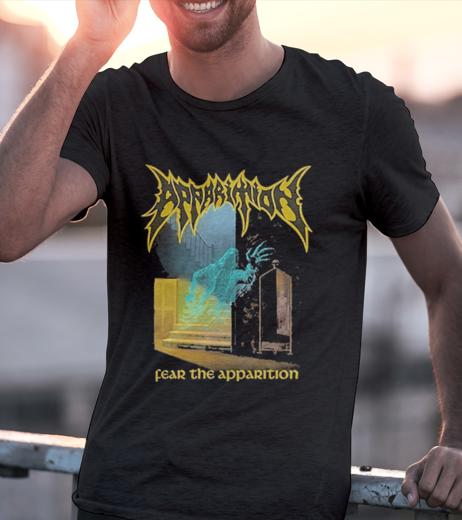 Apparition Fear The Apparition Spooky Ghostly Spirit Doorway T-Shirt