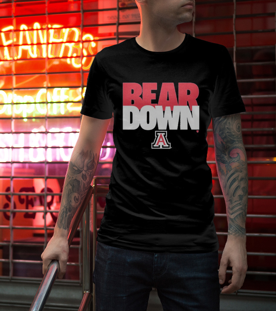 Bear Down Arizona Wildcats Logo Block A T-Shirt