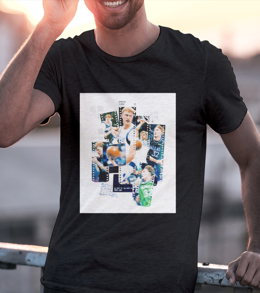Cooper Flagg 32 Dallas Mavericks The Rook Since 1980 Collage Basketball Film Strip T-Shirt