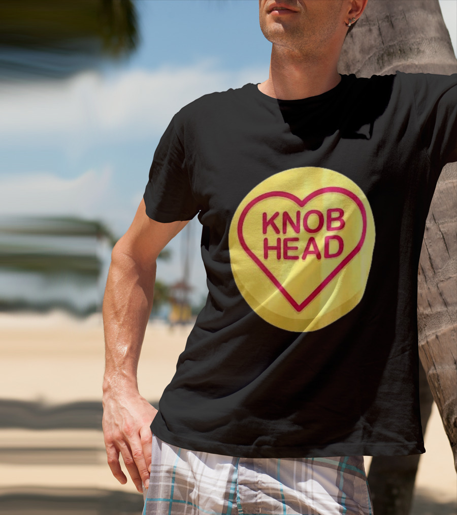 Knob Head Love Hearts Yellow Round T-Shirt