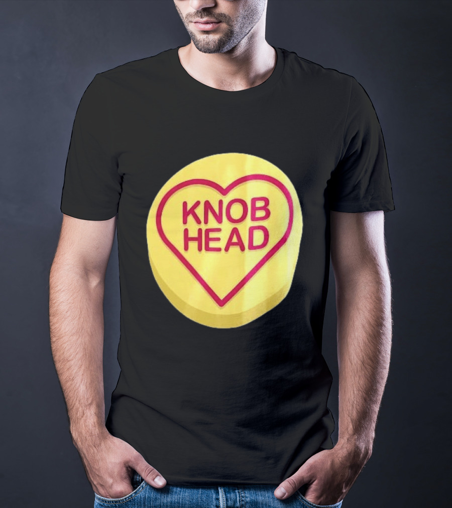 Knob Head Love Hearts Yellow Round T-Shirt
